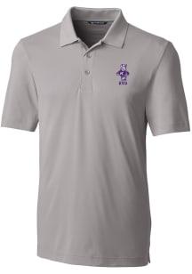 Cutter and Buck K-State Wildcats Mens Grey Forge Vault Short Sleeve Polo