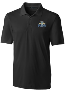 Cutter and Buck Pitt Panthers Mens Black Forge Vault Short Sleeve Polo