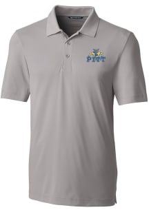 Cutter and Buck Pitt Panthers Mens Grey Forge Vault Short Sleeve Polo