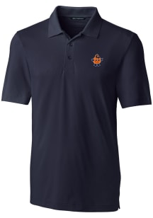 Cutter and Buck Syracuse Orange Mens Navy Blue Forge Vault Short Sleeve Polo