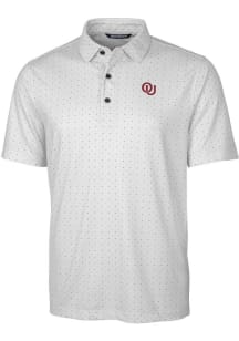 Cutter and Buck Oklahoma Sooners Mens Charcoal Pike Vault Short Sleeve Polo
