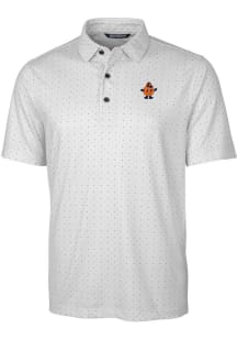 Cutter and Buck Syracuse Orange Mens Charcoal Pike Vault Short Sleeve Polo