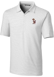 Cutter and Buck Minnesota Golden Gophers Mens White Vault Forge Pencil Stripe Short Sleeve Polo