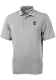 Cutter and Buck Texas A&amp;M Aggies Mens Grey Virtue Eco Pique Vault Short Sleeve Polo