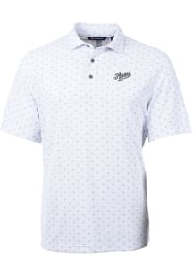 Cutter and Buck Dayton Flyers Mens White Virtue Eco Pique Vault Short Sleeve Polo