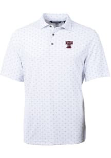 Cutter and Buck Texas A&amp;M Aggies Mens White Virtue Eco Pique Vault Short Sleeve Polo