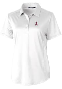 Cutter and Buck Los Angeles Angels Womens White Prospect Textured Short Sleeve Polo Shirt
