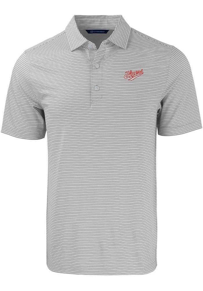 Cutter and Buck Dayton Flyers Mens Forge Double Stripe Vault Short Sleeve Polo