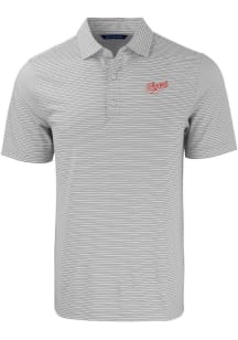 Cutter and Buck Dayton Flyers Mens Grey Forge Double Stripe Vault Short Sleeve Polo