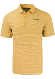 Cutter and Buck Montana State Bobcats Mens Gold Forge Double Stripe Vault Short Sleeve Polo