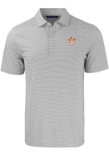 Cutter and Buck Texas Longhorns Mens Grey Forge Double Stripe Vault Short Sleeve Polo