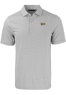 Cutter and Buck Vanderbilt Commodores Mens Grey Forge Double Stripe Vault Short Sleeve Polo