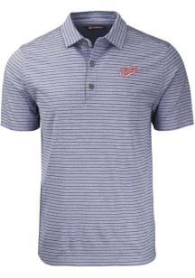 Cutter and Buck Dayton Flyers Mens Navy Blue Forge Heather Stripe Vault Short Sleeve Polo