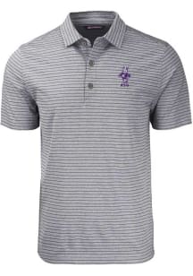 Cutter and Buck K-State Wildcats Mens Black Forge Heather Stripe Vault Short Sleeve Polo