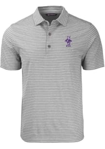 Cutter and Buck K-State Wildcats Mens Grey Forge Heather Stripe Vault Short Sleeve Polo