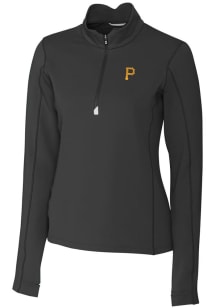 Cutter and Buck Pittsburgh Pirates Womens Black Traverse 1/4 Zip Pullover
