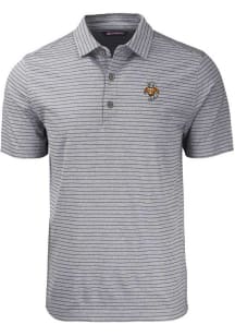 Cutter and Buck Tennessee Volunteers Mens Black Forge Heather Stripe Vault Short Sleeve Polo