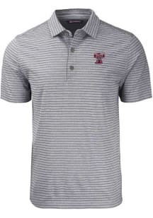 Cutter and Buck Texas A&amp;M Aggies Mens Black Forge Heather Stripe Vault Short Sleeve Polo