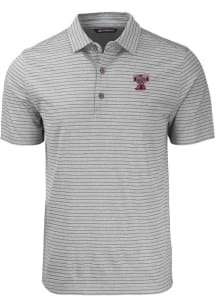 Cutter and Buck Texas A&amp;M Aggies Mens Grey Forge Heather Stripe Vault Short Sleeve Polo