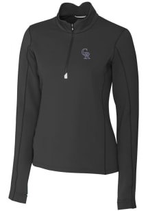 Cutter and Buck Colorado Rockies Womens Black Traverse 1/4 Zip Pullover
