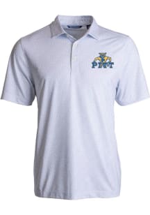 Cutter and Buck Pitt Panthers Mens White Pike Pebble Vault Short Sleeve Polo