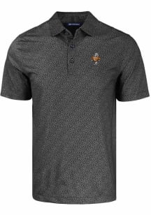 Cutter and Buck Tennessee Volunteers Mens Black Pike Pebble Vault Short Sleeve Polo