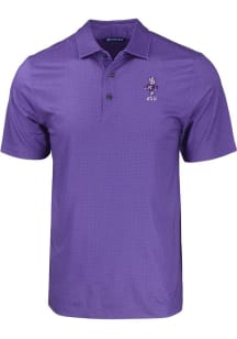Cutter and Buck K-State Wildcats Mens Purple Pike Eco Geo Print Vault Short Sleeve Polo