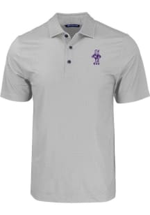 Cutter and Buck K-State Wildcats Mens Grey Pike Eco Geo Print Vault Short Sleeve Polo