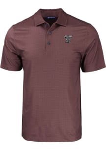 Cutter and Buck Texas A&amp;M Aggies Mens Maroon Pike Eco Geo Print Vault Short Sleeve Polo