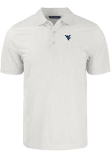 Cutter and Buck West Virginia Mountaineers Mens Grey Symmetry Short Sleeve Polo