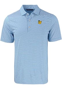 Cutter and Buck Baylor Bears Mens Light Blue Forge Double Stripe Short Sleeve Polo
