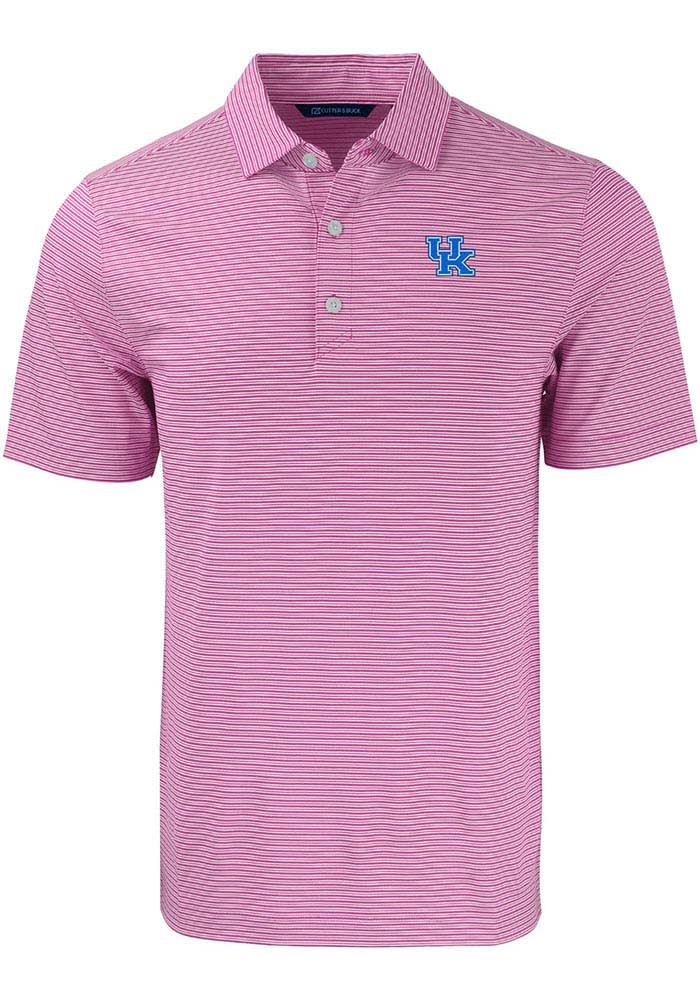 Cutter and Buck Kentucky Wildcats Mens Forge Double Stripe Short Sleeve Polo