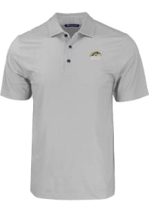 Mens Western Michigan Broncos Grey Cutter and Buck Geo Print Short Sleeve Polo Shirt