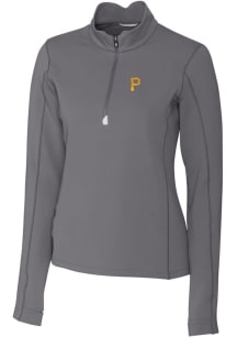 Cutter and Buck Pittsburgh Pirates Womens Grey Traverse 1/4 Zip Pullover