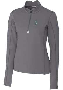 Cutter and Buck Seattle Mariners Womens Grey Traverse 1/4 Zip Pullover