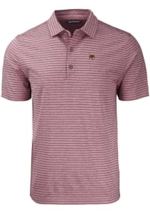 Cutter and Buck Texas State Bobcats Mens Maroon Forge Heather Stripe Short Sleeve Polo