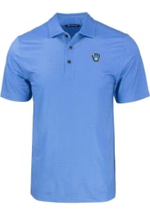 Cutter and Buck Milwaukee Brewers Mens Light Blue Geo Print Short Sleeve Polo