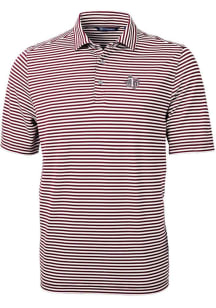 Cutter and Buck Texas Southern Tigers Mens Maroon Virtue Stripe Short Sleeve Polo