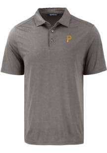 Cutter and Buck Pittsburgh Pirates Mens Grey Coastline Short Sleeve Polo