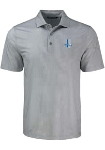 Cutter and Buck Detroit Lions Mens Grey Shadow Check Short Sleeve Polo