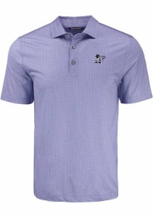 Mens K-State Wildcats Purple Cutter and Buck Shadow Check Short Sleeve Polo Shirt