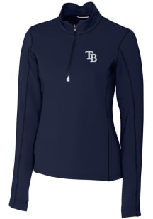 Cutter and Buck Tampa Bay Rays Womens Navy Blue Traverse 1/4 Zip Pullover