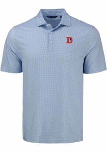 Cutter and Buck Denver Broncos Mens Blue Diamond Dot Short Sleeve Polo