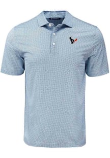 Cutter and Buck Houston Texans Mens Navy Blue Diamond Dot Short Sleeve Polo