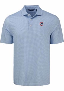 Cutter and Buck Chicago Cubs Mens Blue Diamond Dot Short Sleeve Polo