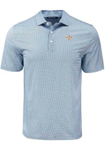 Cutter and Buck Houston Astros Mens Navy Blue Diamond Dot Short Sleeve Polo