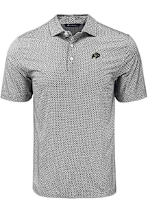 Cutter and Buck Colorado Buffaloes Mens Black Diamond Dot Short Sleeve Polo