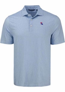 Cutter and Buck Louisiana Tech Bulldogs Mens Blue Diamond Dot Short Sleeve Polo