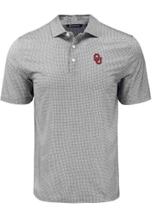 Cutter and Buck Oklahoma Sooners Mens Black Diamond Dot Short Sleeve Polo