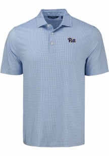 Cutter and Buck Pitt Panthers Mens Blue Diamond Dot Short Sleeve Polo